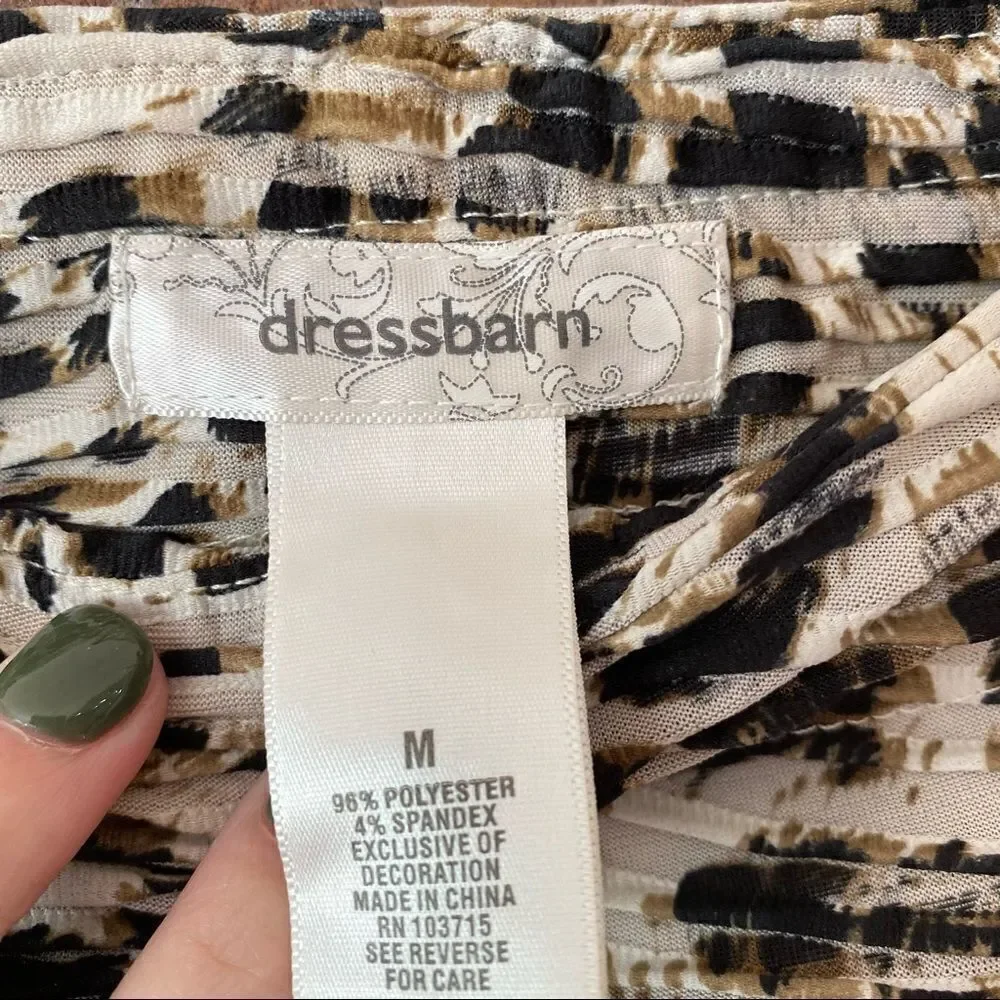 Dressbarn Animal Print Textured Stretchy Pencil Skirt Medium